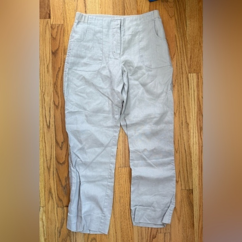 Orvis  Women’s Gray Chinos Classic Straight-Leg 100% Linen Pants size 8 - Picture 1 of 10